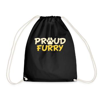 Furry Fandom Furries Fursona Proud Furry - Drawstring Bag - black - Front