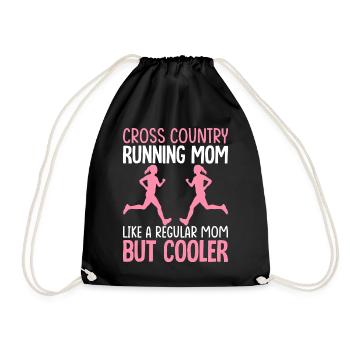 Trail Runner Marathon Cross Country Running Mom - Drawstring Bag - black - Front