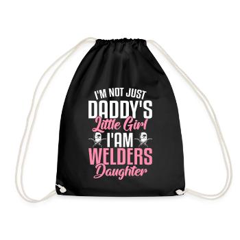 Welding Metalworker Daddy's Little Girl - Drawstring Bag - black - Front