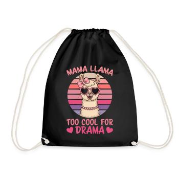 Lama Spruch Alpaka Lamas Lustiges Lama Geschenk - Turnbeutel - Schwarz - Vorne