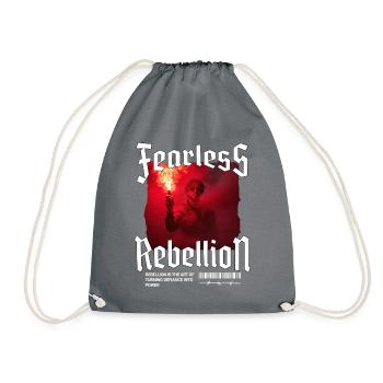 Trendig Rebell Streetwear Bengalo Pyro Streetwear - Turnbeutel - Grau - Vorne