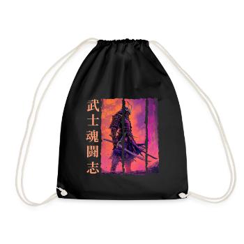 Samurai Warrior Honor and Strength Fighting Spirit - Drawstring Bag - black - Front