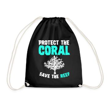coral reef coral aquarium aquarist corals - Drawstring Bag - black - Front