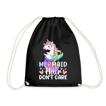 Mermaid Hair Don't Care Mermaid Girl Grafikdesign - Turnbeutel - Schwarz - Vorne