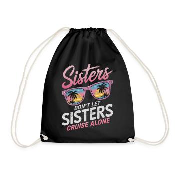 Cruise Saying Travel Ship Cruise Gift - Drawstring Bag - black - Front