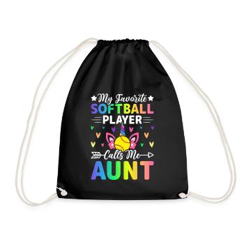 Meine Lieblings-Softballspielerin nennt mich Tante - Turnbeutel - Schwarz - Vorne