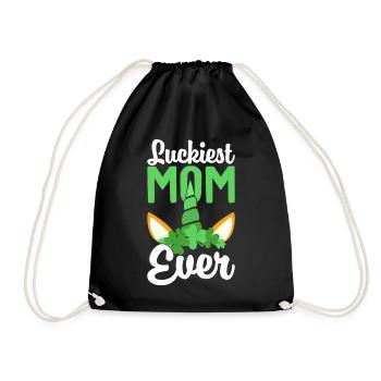 Maman la plus chanceuse de tous les temps St Patricks Design irlandais - Sac de sport léger - noir - Devant