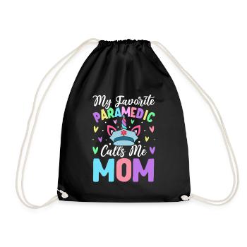 Favorite Paramedic Calls Me Mom Female - Drawstring Bag - black - Front