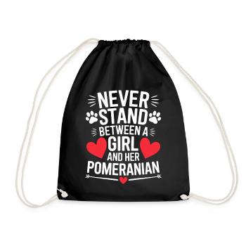 Pomeranian Spruch Hund Lustige Pomeranian Geschenk - Turnbeutel - Schwarz - Vorne