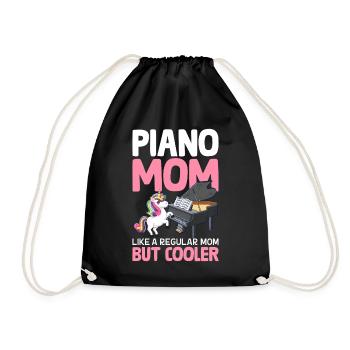 Piano Mom Like A Regular Mom Female Piano Player - Turnbeutel - Schwarz - Vorne