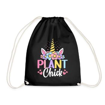 Plant Chick Plant-Based Diet Vegetarian - Drawstring Bag - black - Front