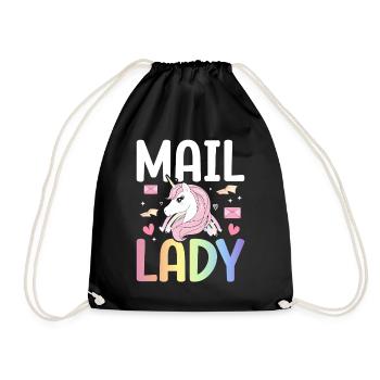 Mail Lady Postal Service Female Postman - Drawstring Bag - black - Front