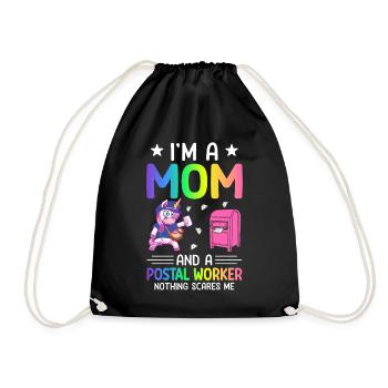 I'm A Mom And A Postal Worker Postal Service Mail - Drawstring Bag - black - Front