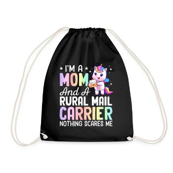 Mom And A Rural Mail Carrier Rural Carrier Postal - Drawstring Bag - black - Front