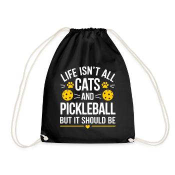 Pickleball Spruch Katze Lustig Pickleball Geschenk - Turnbeutel - Schwarz - Vorne