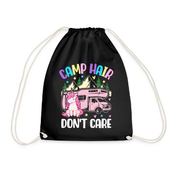 Camp Hair Don’t Care Camping Girl Campeur - Sac de sport léger - noir - Devant