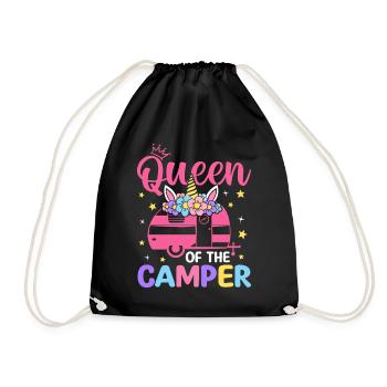 Reine Du Campeur Femme Camper Camping Fille - Sac de sport léger - noir - Devant