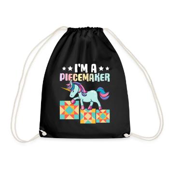 Quilt Lover Knitting Sewing Girl I'm A Piecemaker - Turnbeutel - Schwarz - Vorne