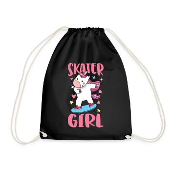 patineuse fille skateur femme skateur fille - Sac de sport léger - noir - Devant