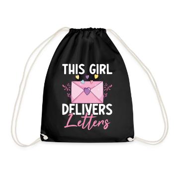 This Girl Delivers Letters Weibliche - Turnbeutel - Schwarz - Vorne