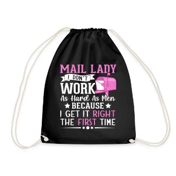 Factrice, je ne travaille pas aussi dur que les hommes Service postal - Sac de sport léger - noir - Devant
