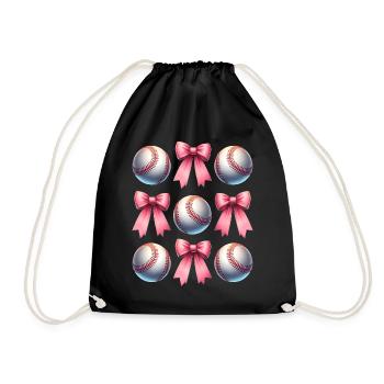 Coquette Bow Baseball Spieler Team Coach Trainer - Turnbeutel - Schwarz - Vorne