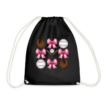 Coquette Bogen Baseballschläger Handschuhe Catcher - Turnbeutel - Schwarz - Vorne