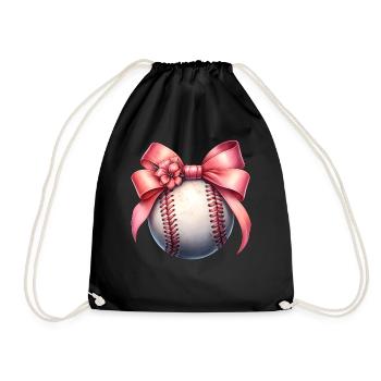 Coquette Bow Joueur de Baseball Equipe Fête des Mères - Sac de sport léger - noir - Devant
