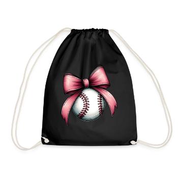 Coquette Bow Joueur de Baseball Equipe Fête des Mères - Sac de sport léger - noir - Devant