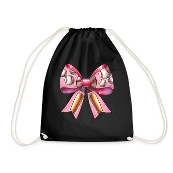 Coquette Bow Baseball Muster Bat Spieler rosa - Turnbeutel - Schwarz - Vorne