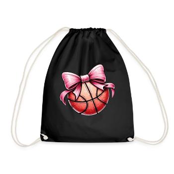 Coquette Bogen Basketball Spieler Mütter Tag Rosa - Turnbeutel - Schwarz - Vorne