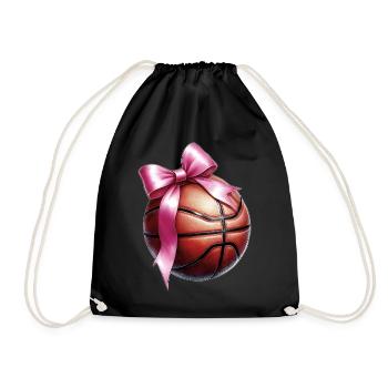 Coquette Bogen Basketball Spieler Mütter Tag Rosa - Turnbeutel - Schwarz - Vorne