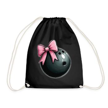 Coquette Bowling Bowling Bowler Team Pink Ribbon - Turnbeutel - Schwarz - Vorne