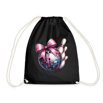 Coquette Bowlingkugel Pins Kariert Disco - Turnbeutel - Schwarz - Vorne