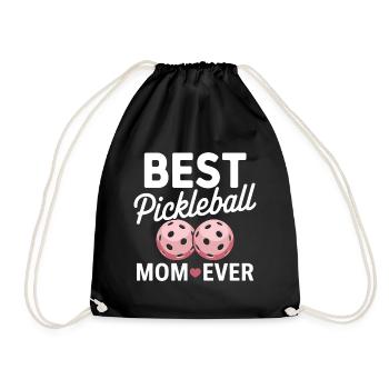 Pickleball Saying Mom Funny Pickleball Gift - Drawstring Bag - black - Front