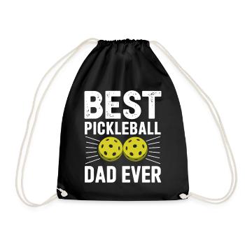Pickleball Saying Dad Funny Pickleball Gift - Drawstring Bag - black - Front