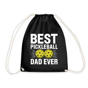 Pickleball Saying Dad Funny Pickleball Gift - Drawstring Bag - black - Front