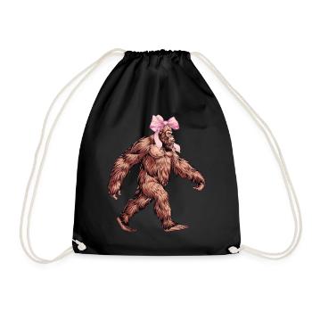Coquette Bogen Bigfoot Sasquatch Yeti Rosa - Turnbeutel - Schwarz - Vorne