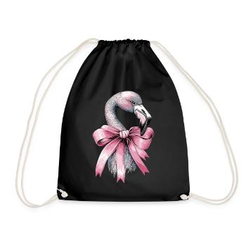 Coquette Bow Flamingo Mother's Day Band Mom Girl - Drawstring Bag - black - Front