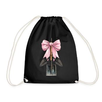 Coquette Bow Archaeologist Archaeology Shovel - Drawstring Bag - black - Front