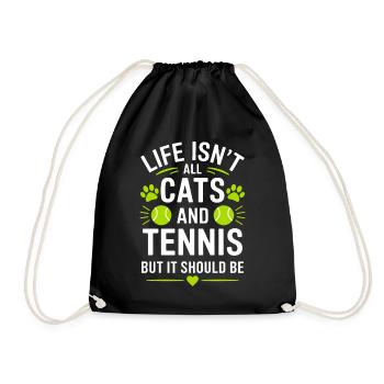 Tennis Dire Chats Drôle Tennis Cadeau - Sac de sport léger - noir - Devant