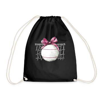 Coquette noeud Fistball Net Fête des Mères Ruban Rose - Sac de sport léger - noir - Devant