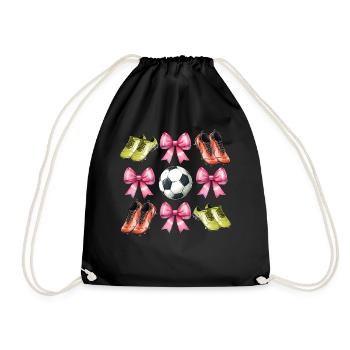 Coquette Bogen Fußball Spieler Mütter Tag rosa - Turnbeutel - Schwarz - Vorne