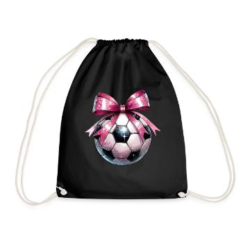 Coquette Bogen Fußball Disco Ball Mütter Tag Rosa - Turnbeutel - Schwarz - Vorne