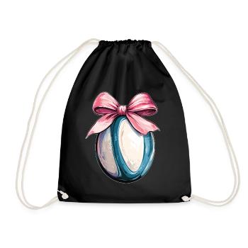 Coquette Bogen Rugby-Spieler Mütter Tag rosa - Turnbeutel - Schwarz - Vorne