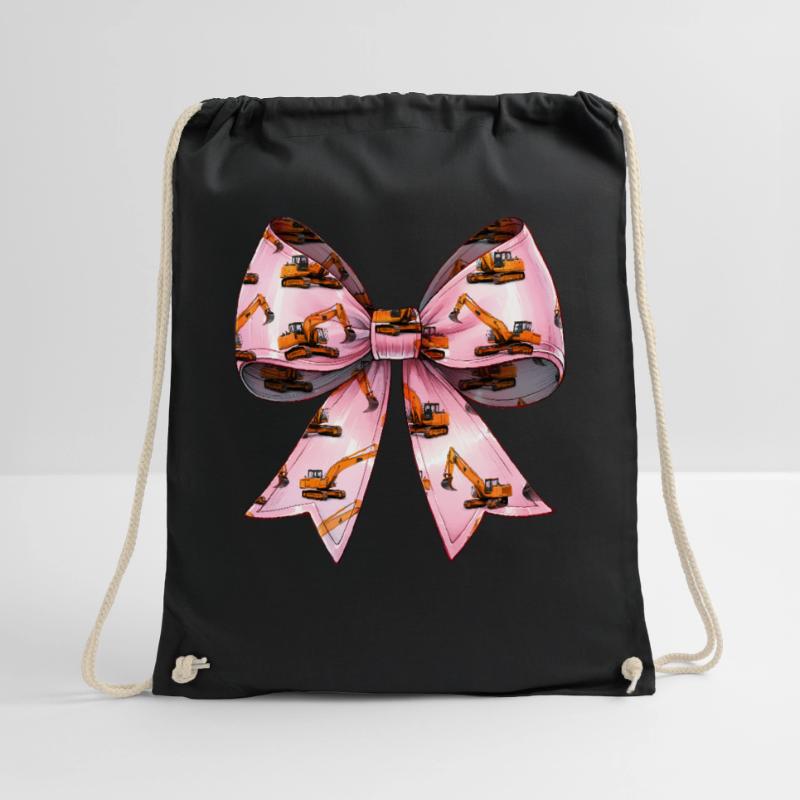 Coquette Bow Excavator Operator Construction HEO Drawstring Bag