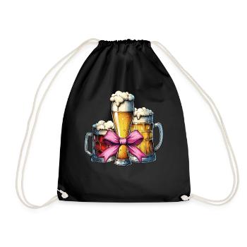 Coquette Bow Craft Beer Mother's Day Brewery - Drawstring Bag - black - Front