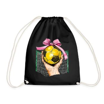 Coquette noeud handball fête des mères ruban rose maman - Sac de sport léger - noir - Devant