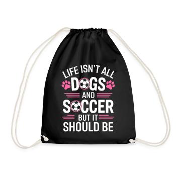 Soccer Disant Chiens Drôle Joueur de Football Cadeau - Sac de sport léger - noir - Devant