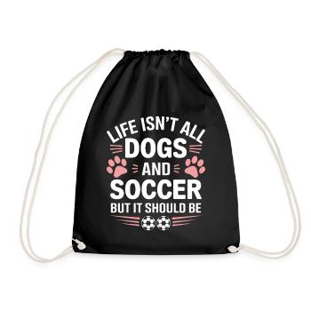 Soccer Disant Chiens Drôle Joueur de Football Cadeau - Sac de sport léger - noir - Devant
